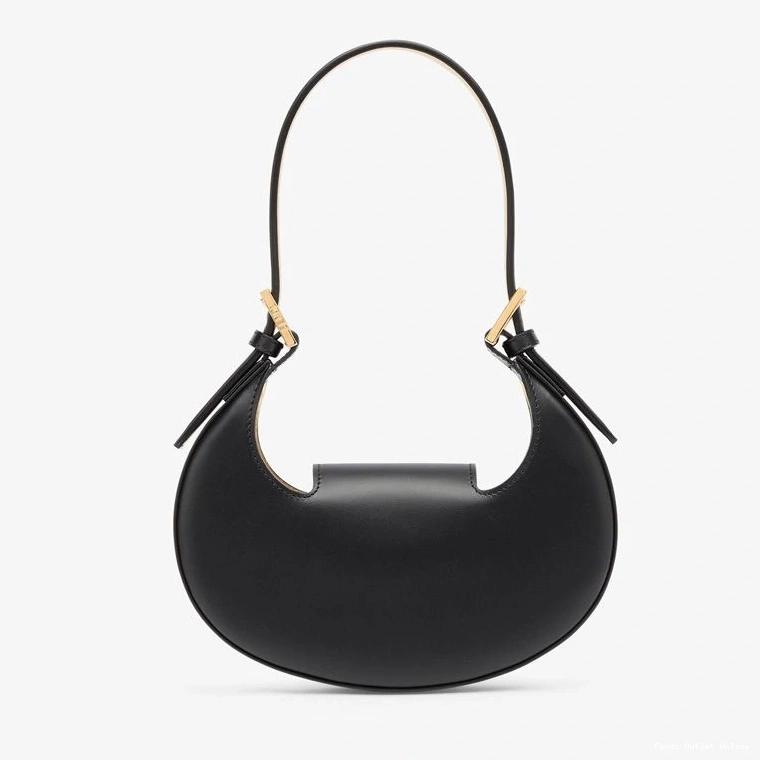 Affordable In Black Leather Fendi Calf Mini Hobo Bag Cookie 0825